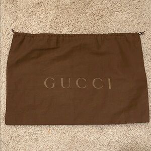 Gucci Drawstring Brown Cotton Dust Bag 19.75” x 13.25”